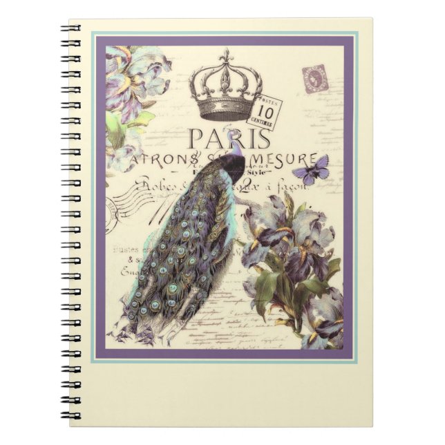 Royal Paris peacock Notebook (Front)