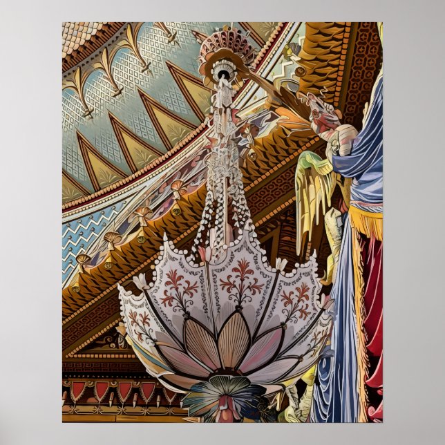 Royal Pavilion Ceiling & Chandelier Print (Front)