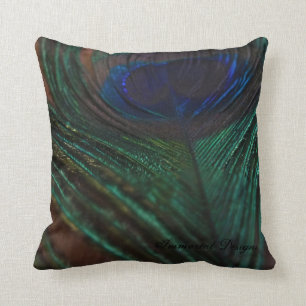 Royal Peacock Feather Cushion