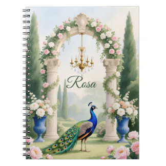 "Royal Peacock Garden"Personalized Spiral Notebook