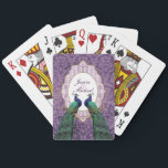 Royal Peacock (Purple) Personalised Playing Cards<br><div class="desc">In some cultures the peacock is regarded as a guardian of royalty, in others it represents kindness, compassion and eternal life. This beautiful bird is a perfect symbol for marriage and new beginnings. A great gift idea for bridal shower favours or wedding favours. Also works well for anniversary party gifts!...</div>
