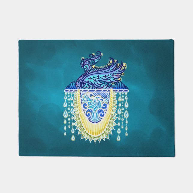 Royal Peacock Radiance Doormat (Front)