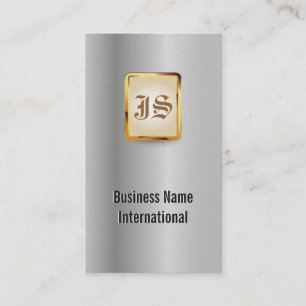 Royal Pearl White Gold Monogram Business Card
