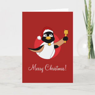 Royal penguin Christmas cartoon Holiday Card