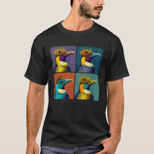 Royal Penguin Pop Illustration Colourful Animal T-Shirt