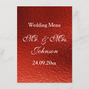 Royal Personalised Red Shiny Menu