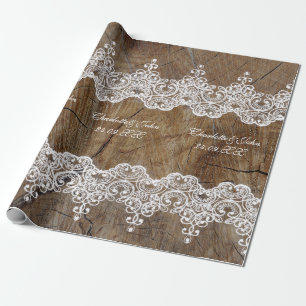 Royal Personalised Rustic Lace Wrapping Paper