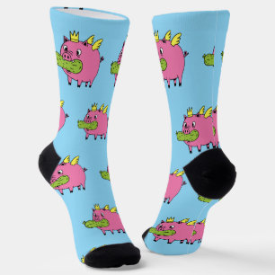 Royal Pickle Pig Socks Funny Fantasy Creature