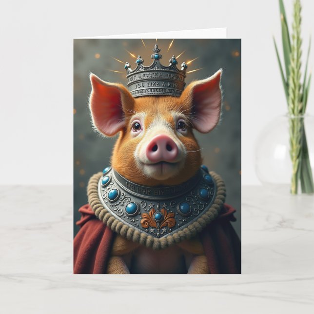 Royal Piglet Birthday Card (Front)