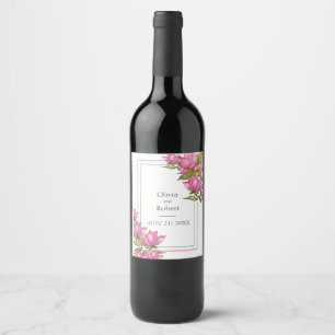 Royal pink magnolias wine label