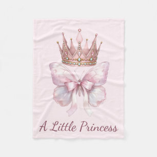 Royal Pink Princess Crown Butterfly Baby Blanket