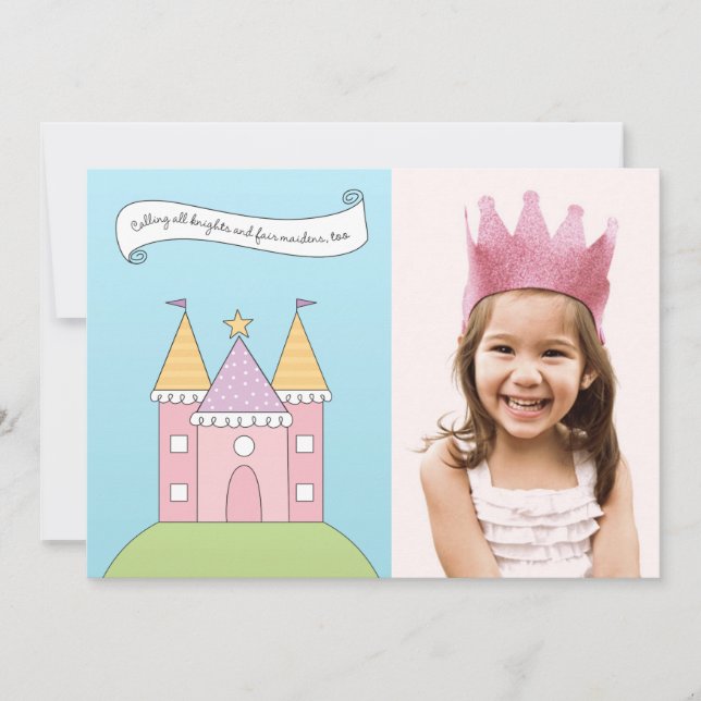 Royal Pink Princess Girl Photo Birthday Party Invitation (Front)