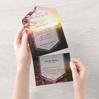 Royal Pink Rose  All In One Invitation