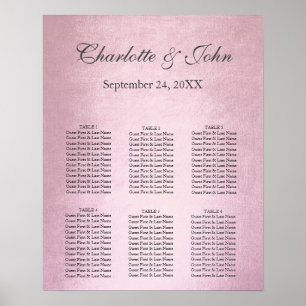 Royal Pink Rose Gold Grey Seating Chart Poste