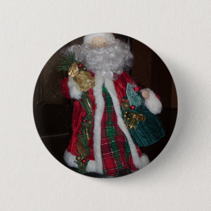 Royal Plaid Hohoho Santa Merry Christmas 6 Cm Round Badge