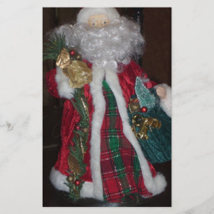 Royal Plaid Hohoho Santa Merry Christmas  Stationery