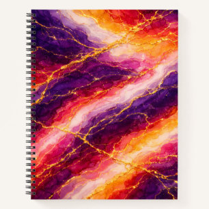 Royal Plum & Raspberry Marble with Gold Veining Notebook