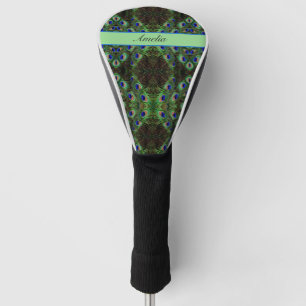 Royal Plumage - Luxe Peacock Feather Pattern  Golf Head Cover