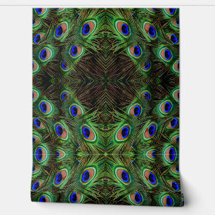 Royal Plumage - Luxe Peacock Feather Pattern Wallpaper