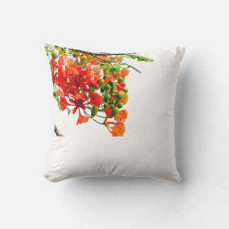 Royal Poinciana,Gulmohar Floral Throw Pillow Cover