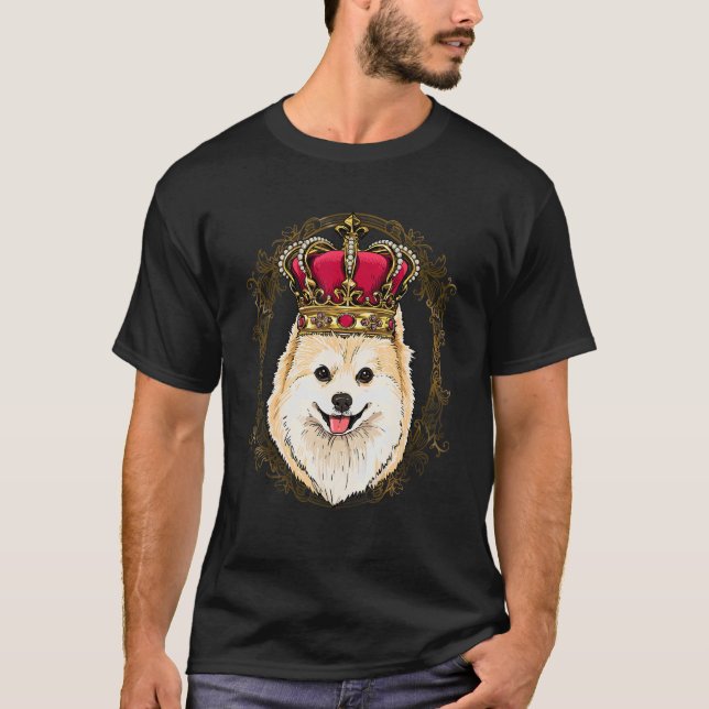 Royal Pomeranian King Queen Princess Pom Mom Dad D T-Shirt (Front)