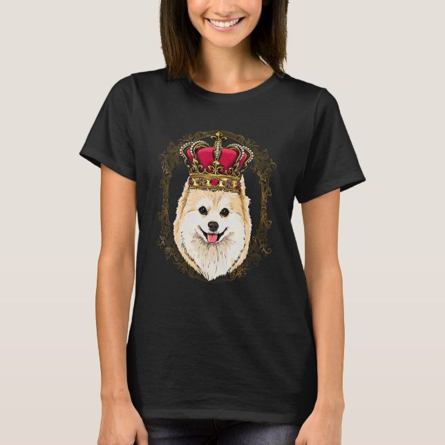 Royal Pomeranian King Queen Princess Pom Mom Dad D T-Shirt (Front)