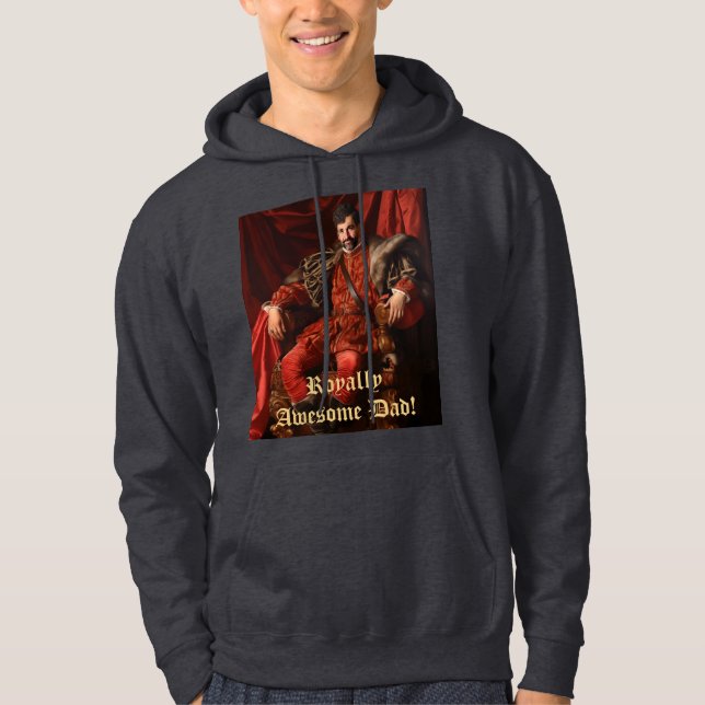 Royal Portrait Custom Personalised Photo Ornate Hoodie (Front)
