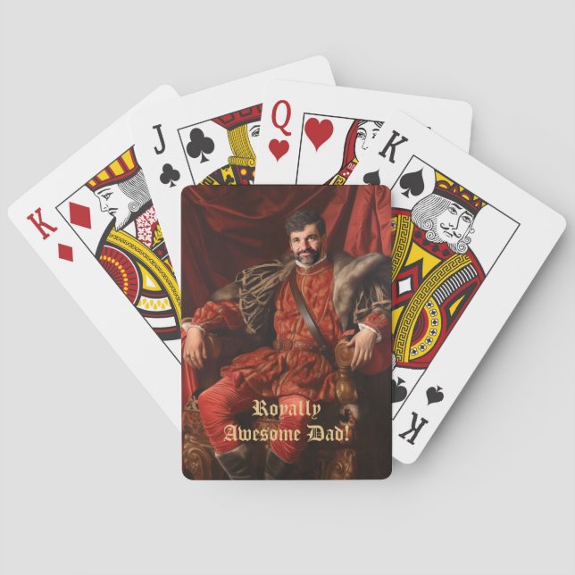 Royal Portrait Custom Personalised Photo Ornate Playing Cards (Back)