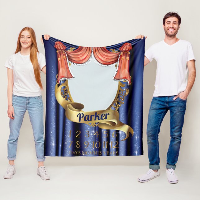 Royal Prince Baby Milestone Fleece Blanket (In Situ)