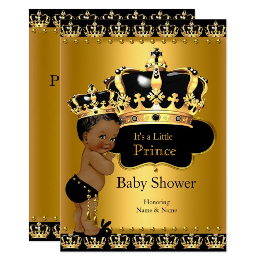 black and gold baby shower invitations