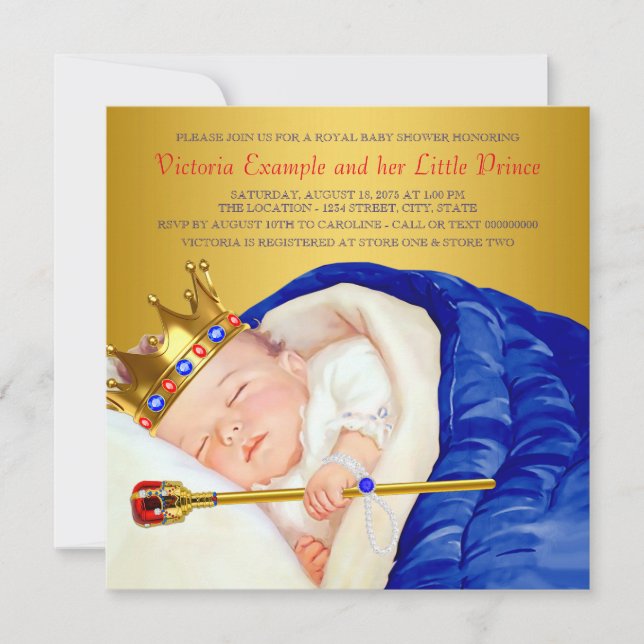 Royal Prince Baby Shower Invitation (Front)