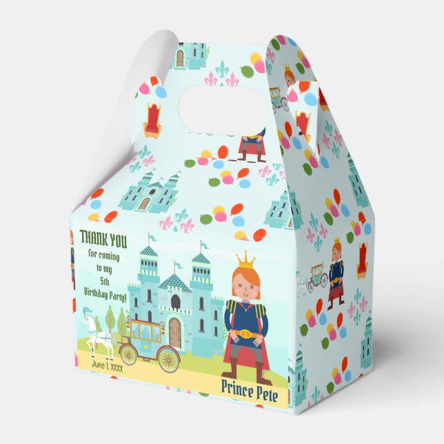 Royal Prince Boy Birthday Party Favour Box (Front Side)