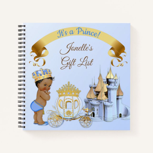 Royal Prince Castle Carriage Blue Gold Blue Notebook (Front)