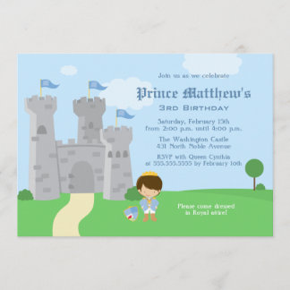 Royal prince charming boys birthday party invite