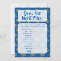 Royal Prince Guess The Price Baby Shower Game