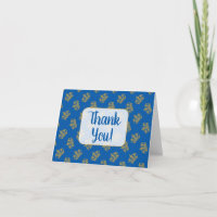 Royal Prince Thank You Cards Blue Gold