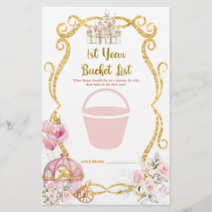 Royal Princess 1st Year Bucket List Games Card