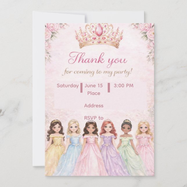 Royal Princess Birthday Invitations (Front)
