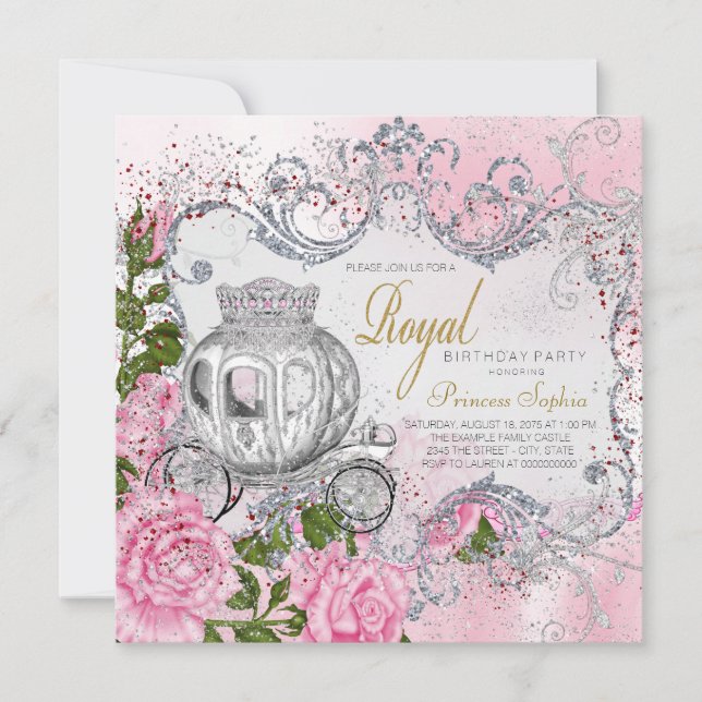 Royal Princess Birthday Party Invitation (Front)
