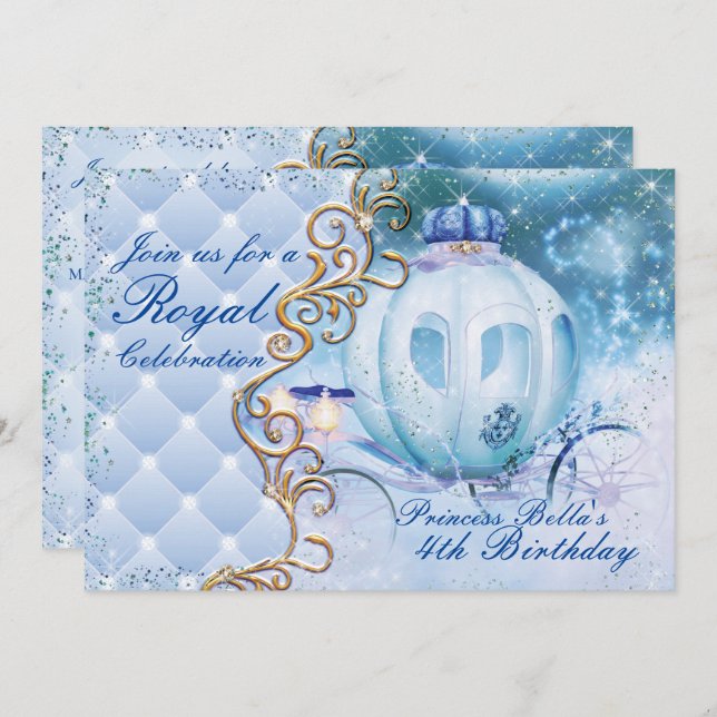Royal Princess Birthday Party Invitations (Front/Back)
