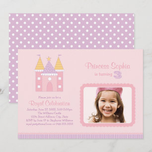 Royal Princess Castle Photo Girls Birthday Invitation