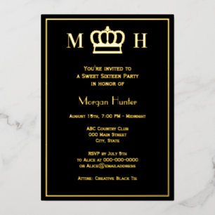 Royal Princess Crown #1 Sweet Sixteen Foil Holiday Card