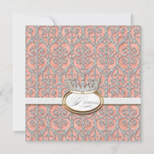 Royal Princess Crown Baby Girl Birth Announcement