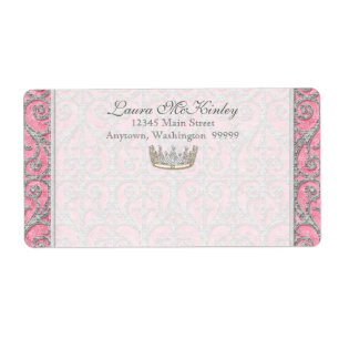 Royal Princess Crown Baby Matching Address Label