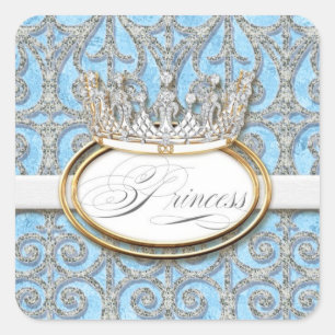 Royal Princess Crown Girl Baby Shower Sticker Seal