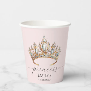 Royal Princess Crown Girl Birthday Party Paper Cups
