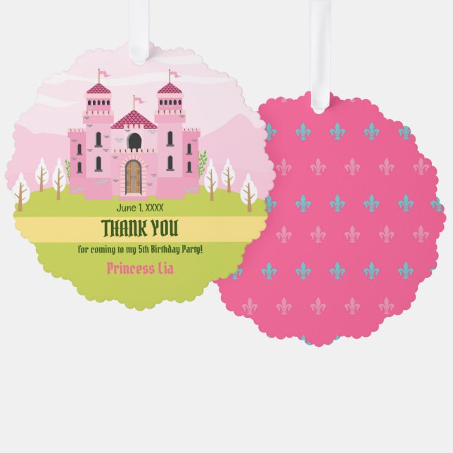 Royal Princess Girl Birthday Party Tree Decoration Card (Front/Back)