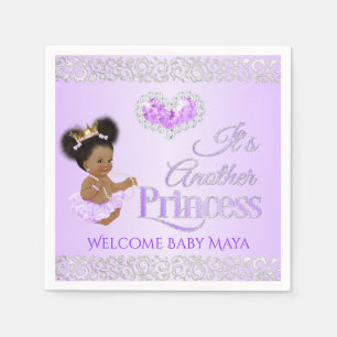 Royal Princess Lavender & Silver Diamond Heart Napkin