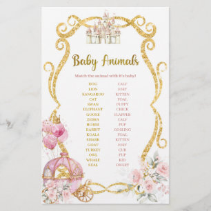 Royal Princess Pink Carriage Baby Animals Game