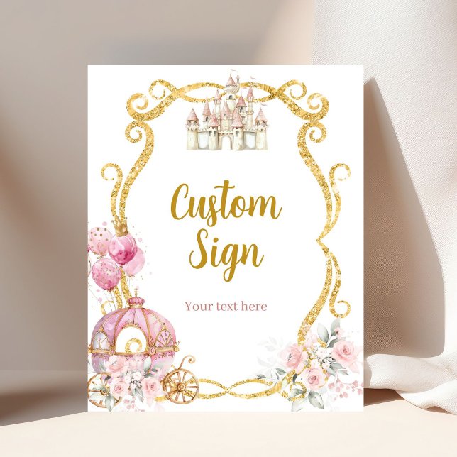 Royal Princess Pink Carriage Custom Sign Poster (Creator Uploaded)